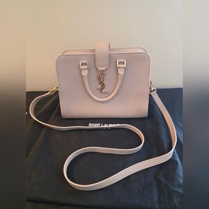 Pre-loved authentic YSL Cabas Baby Monogram Saint Laurent Beige Bag